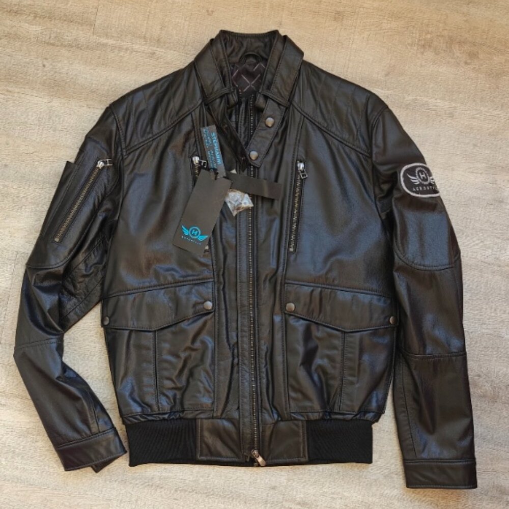 Leather Aviation Jacket - Stephan/H - Made in Canada! Brand New!